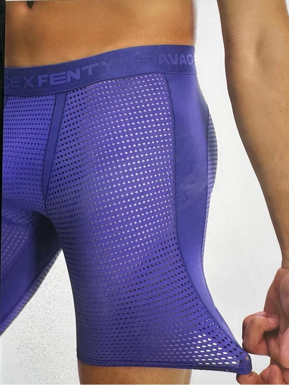 Savage X Fenty Set of 2 Men’s Shadow Fit Mesh Long Boxer Briefs - Size M